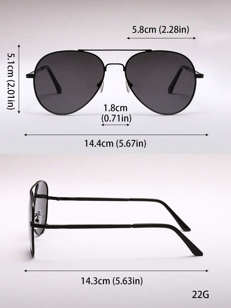 Gafas de moda de metal tipo piloto