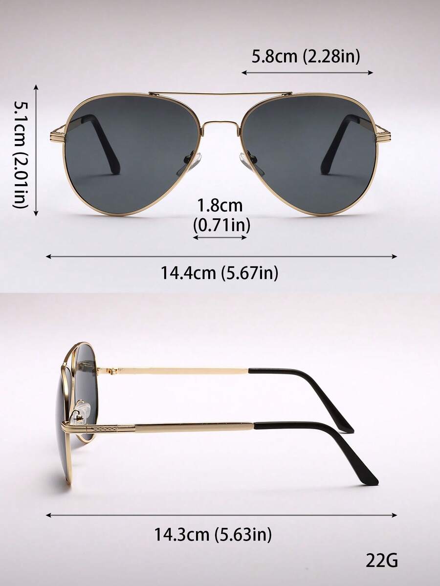 Gafas de moda de metal tipo piloto