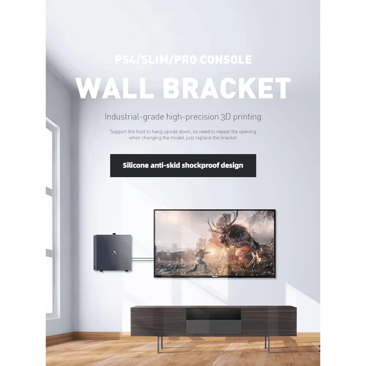 Soporte de pared para almacenamiento y sujeción de controladores universales