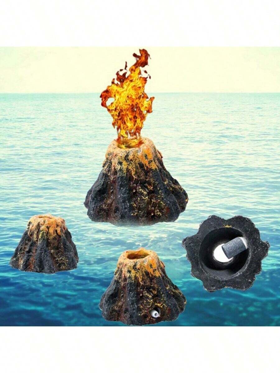 1/2 piezas Difusor de aire en forma de volcán para acuario, piedra de aire de ABS con burbujas, accesorio de oxígeno para acuario pequeño, sin tubo, sin fuente de alimentación