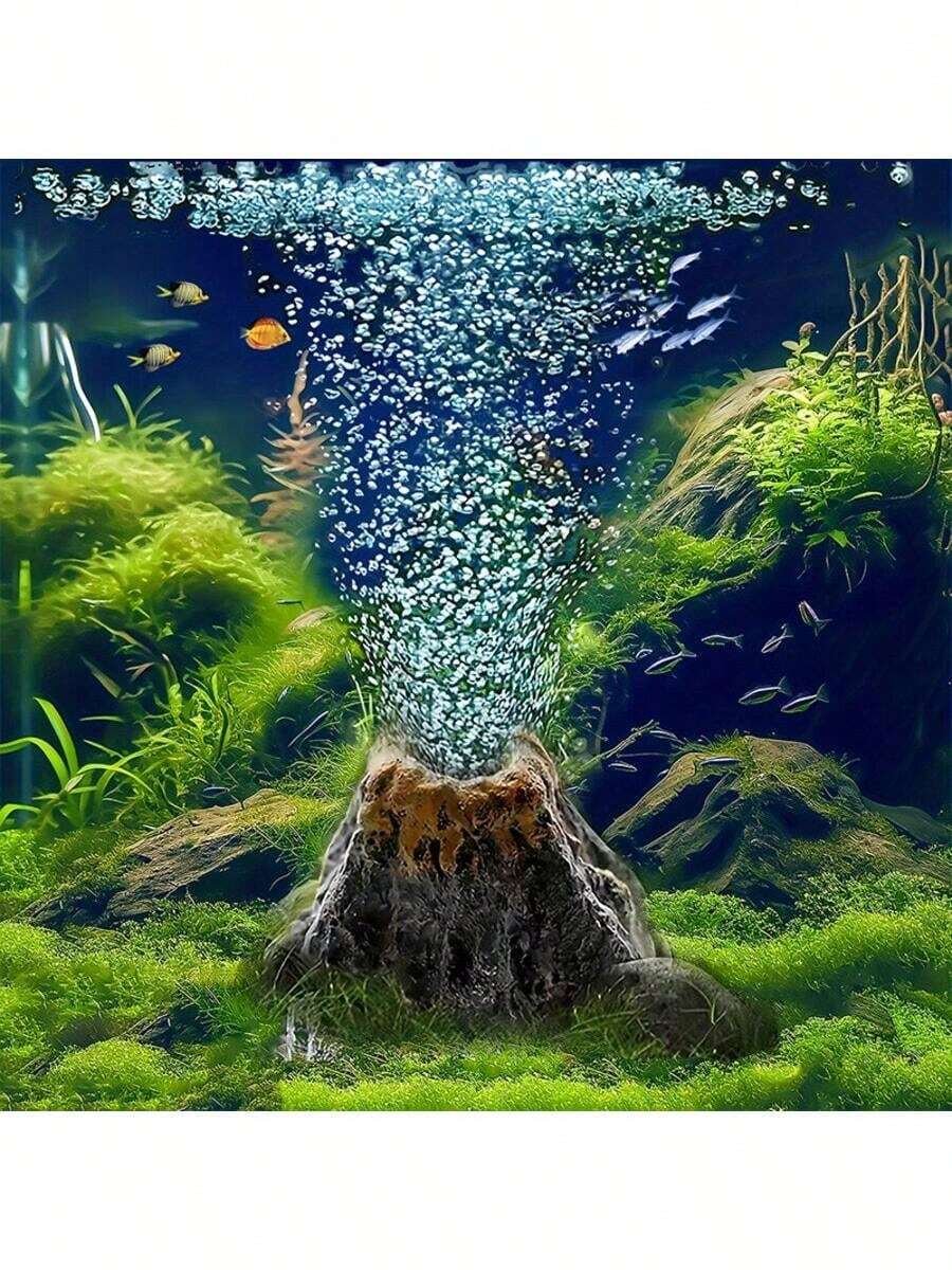 1/2 piezas Difusor de aire en forma de volcán para acuario, piedra de aire de ABS con burbujas, accesorio de oxígeno para acuario pequeño, sin tubo, sin fuente de alimentación