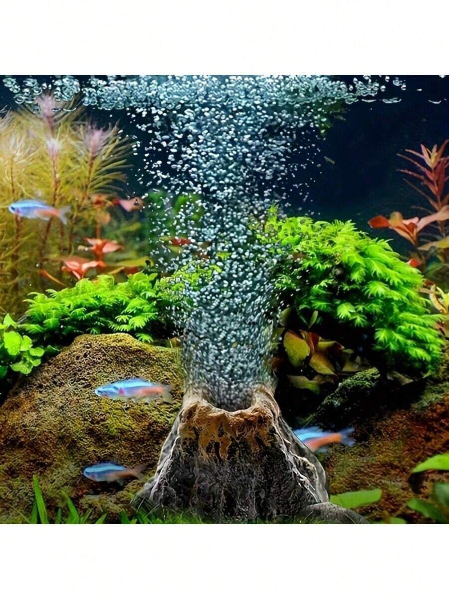 1/2 piezas Difusor de aire en forma de volcán para acuario, piedra de aire de ABS con burbujas, accesorio de oxígeno para acuario pequeño, sin tubo, sin fuente de alimentación
