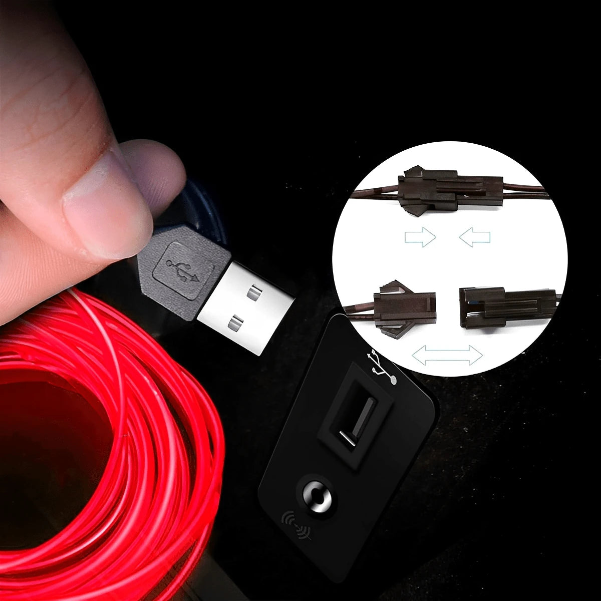 Tira Luz Led Moldura Interior Decorativa Luz Ambiental Universal Flexible