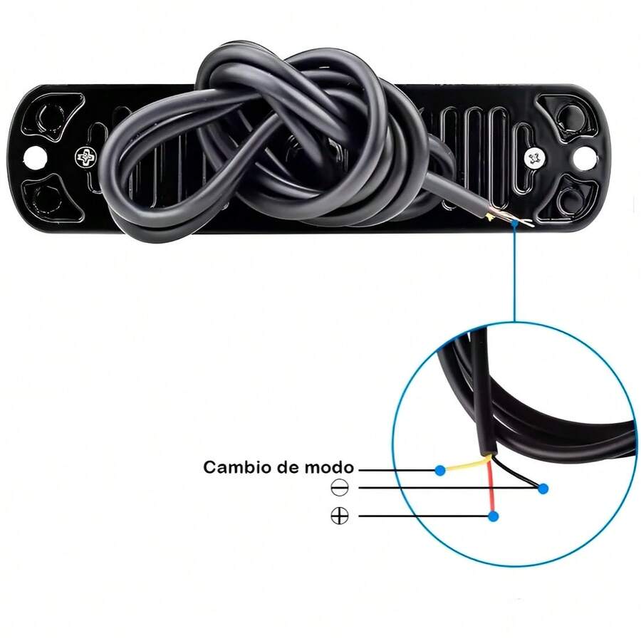 2 pzs Faro Led Patrulla Escolta Barra Lateral Estrobo