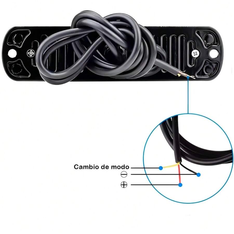 2 pzs Faro Led Patrulla Escolta Barra Lateral Estrobo
