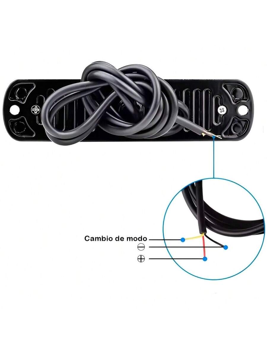 2 pzs Faro Led Patrulla Escolta Barra Lateral Estrobo