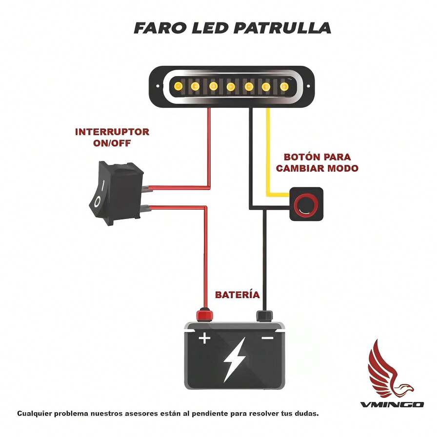 2 pzs Faro Led Patrulla Escolta Barra Lateral Estrobo