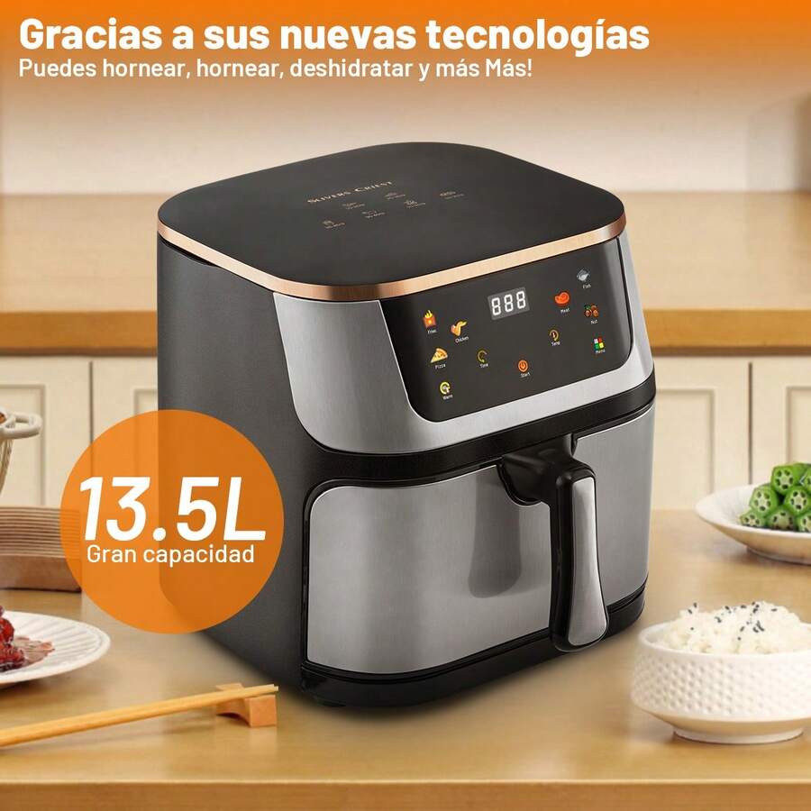 Freidora De Aire De 13.5l De Galón Compacta Negro 2200w