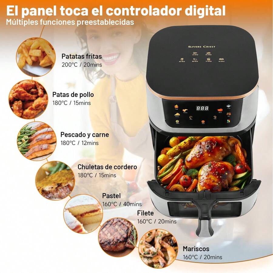 Freidora De Aire 13.5 L Inteligente Multifunciona 2200w