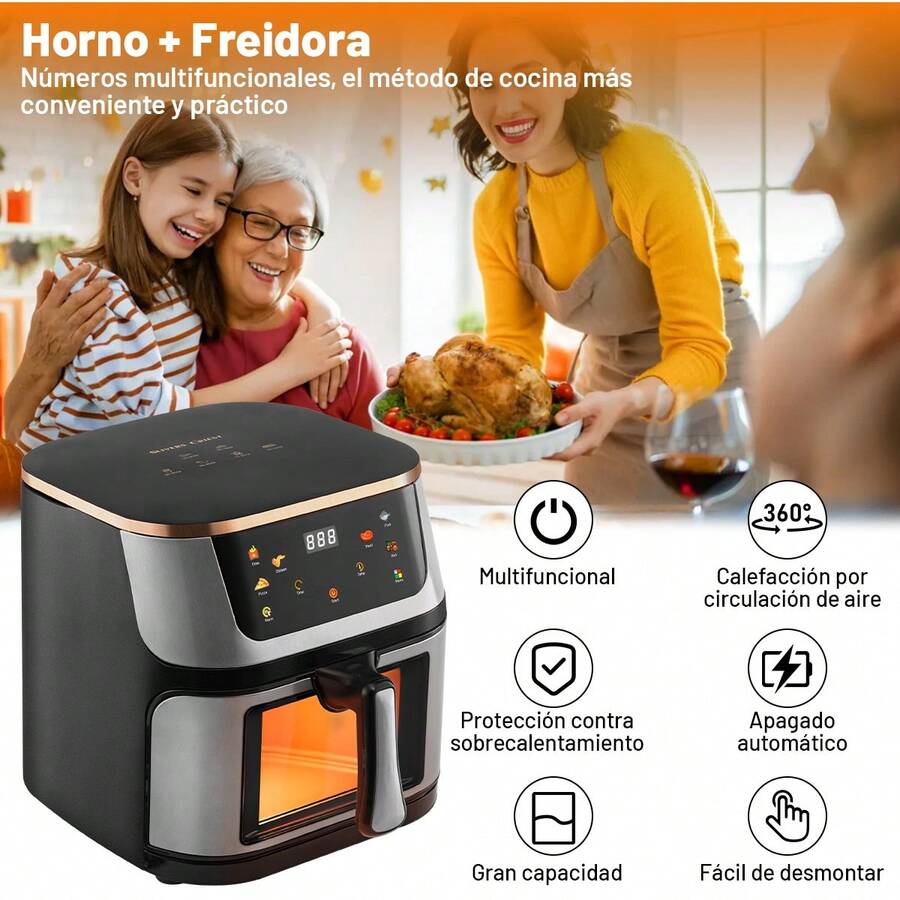 Freidora De Aire 13.5 L Inteligente Multifunciona 2200w