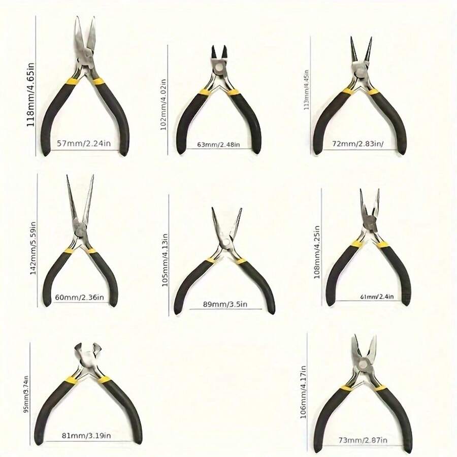 Set de 8 piezas de mini alicates de joyería