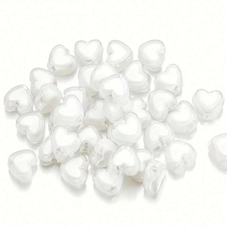 100 piezas de cuentas de corazón pequeñas