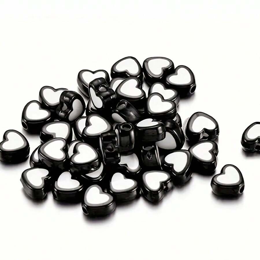 100 piezas de cuentas de corazón pequeñas