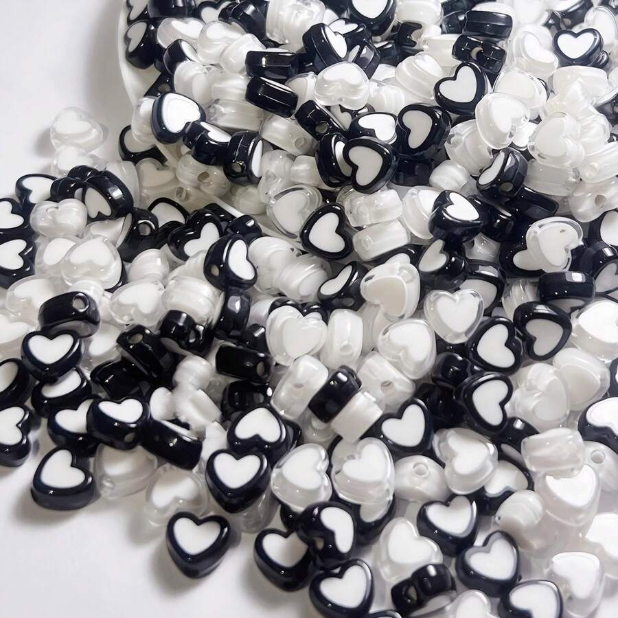 100 piezas de cuentas de corazón pequeñas