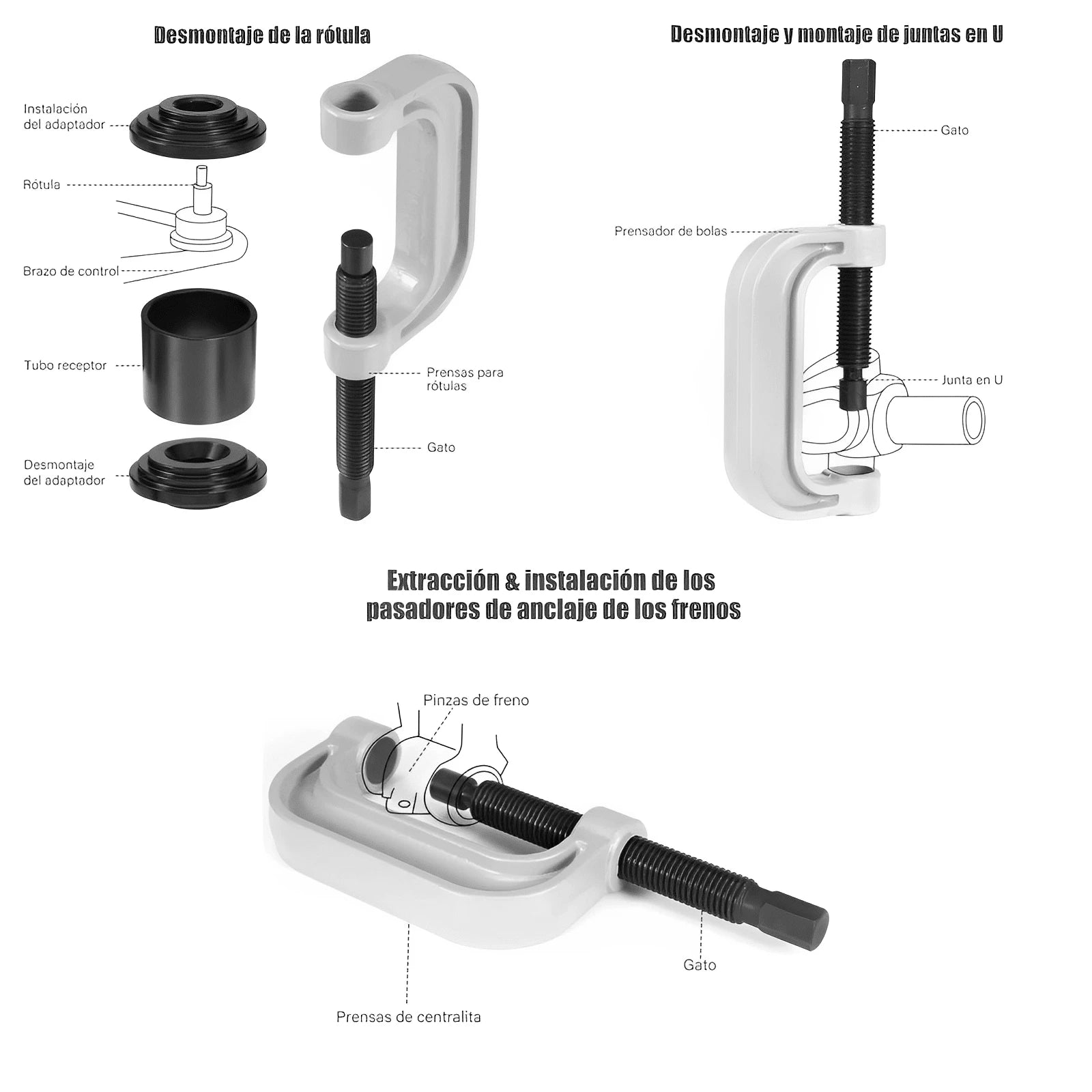 Kit Profesional Extractor de Rótulas 4WD/2WD – 22 Piezas con Estuche