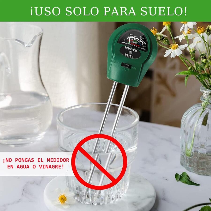 3 en 1 Medidor de pH de Suelo