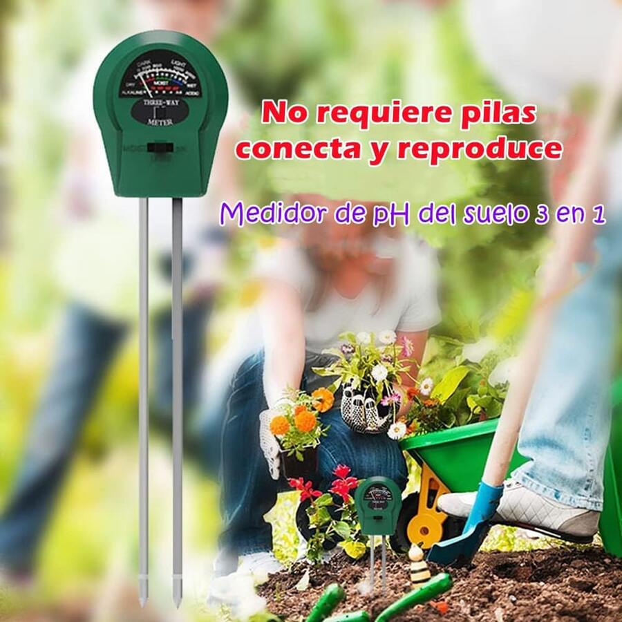 3 en 1 Medidor de pH de Suelo