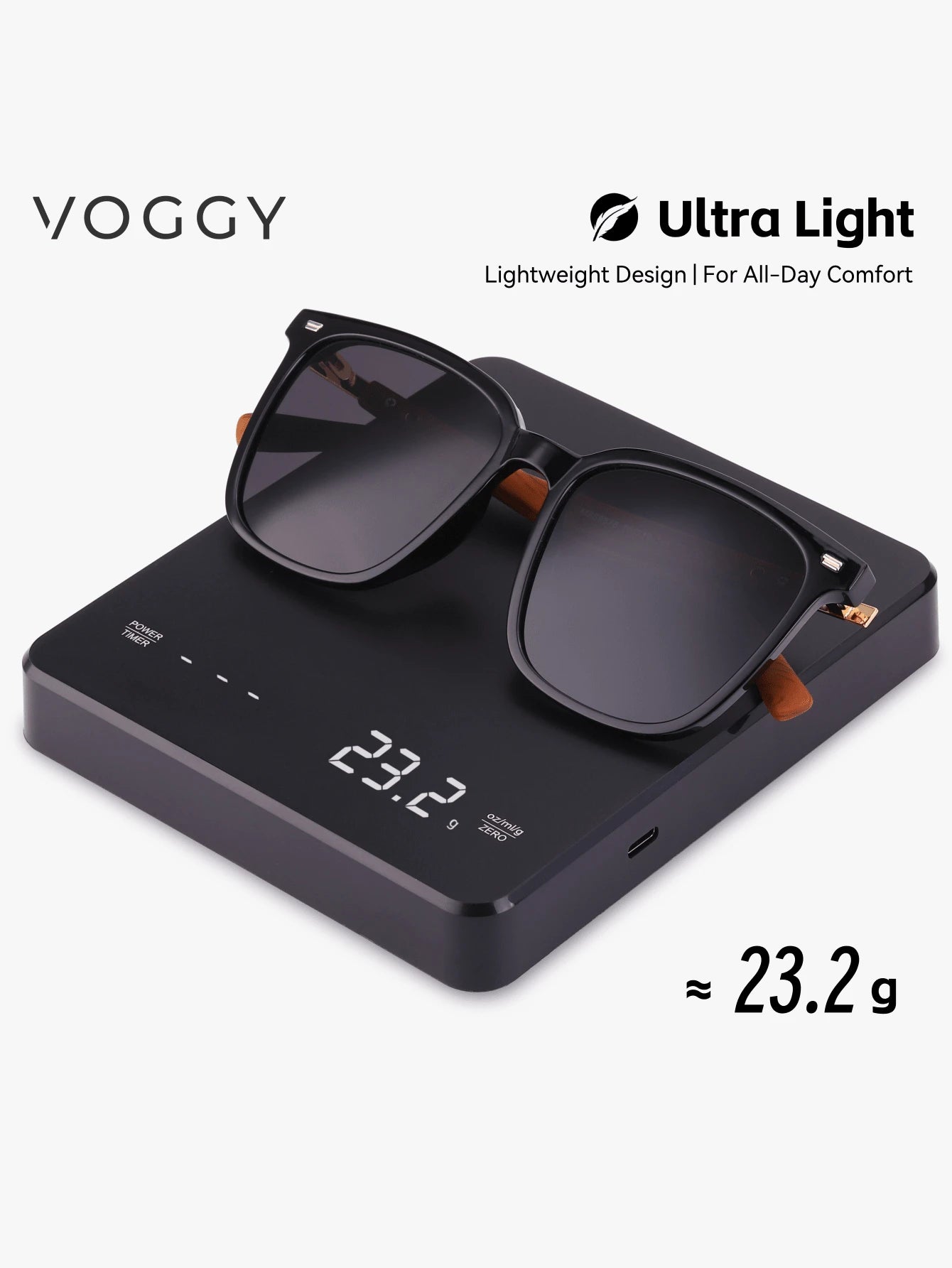 Gafas decorativas VOGGY de metal polarizadas extragrandes