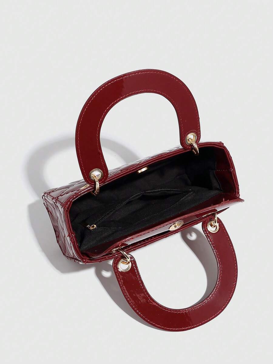 bolso de mano horizontal color burdeos
