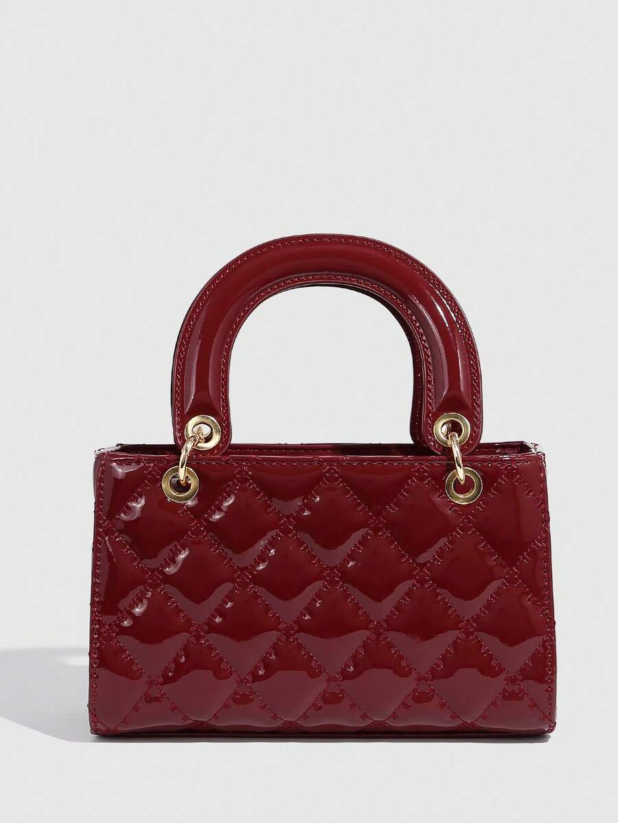 bolso de mano horizontal color burdeos