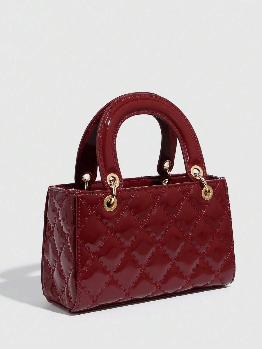 bolso de mano horizontal color burdeos