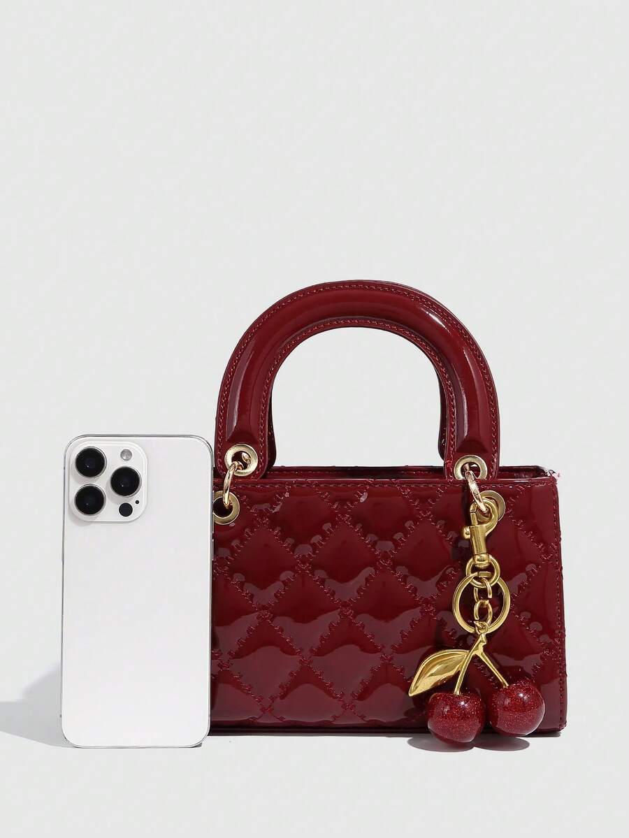 bolso de mano horizontal color burdeos
