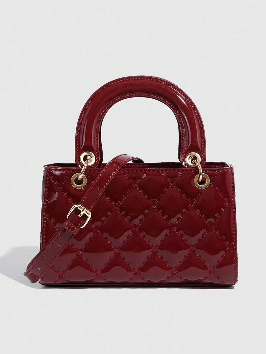 bolso de mano horizontal color burdeos