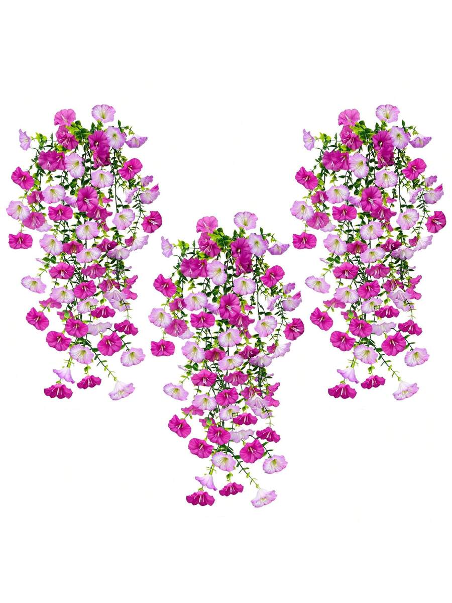 Flores artificiales colgantes de seda y hojas de eucalipto