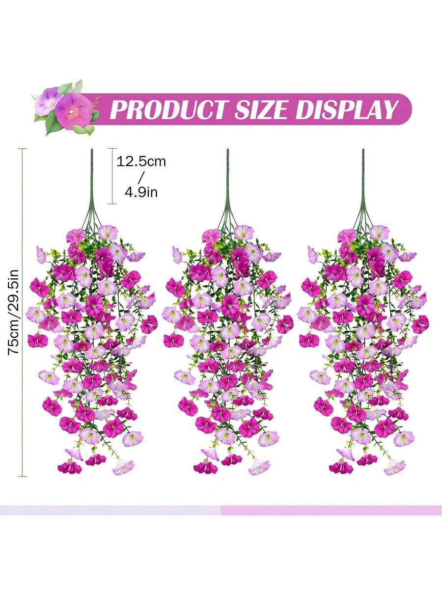 Flores artificiales colgantes de seda y hojas de eucalipto