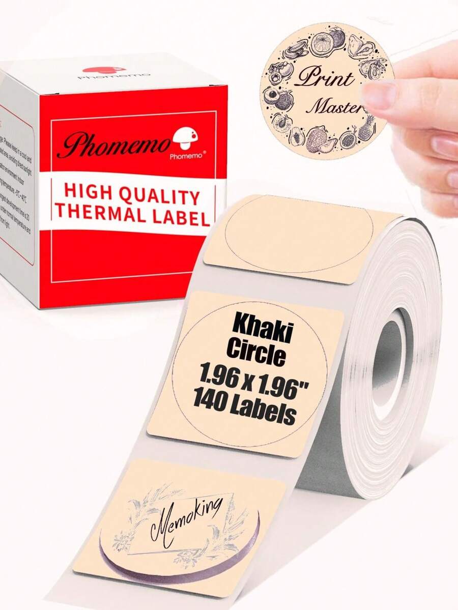 1 rollo de papel térmico con etiquetas