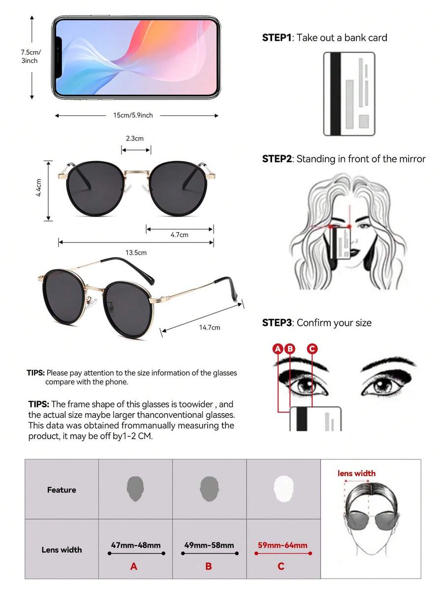 Gafas de sol con montura redonda elegantes