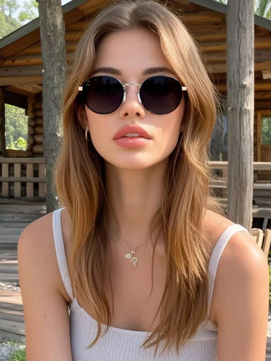 Gafas de sol con montura redonda elegantes