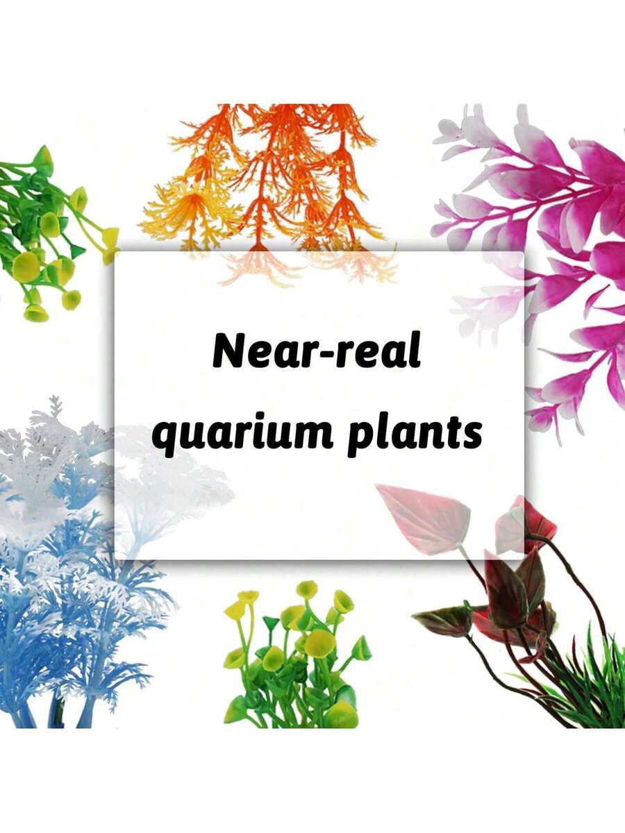6 Piezas Decoraciones de plantas para acuario