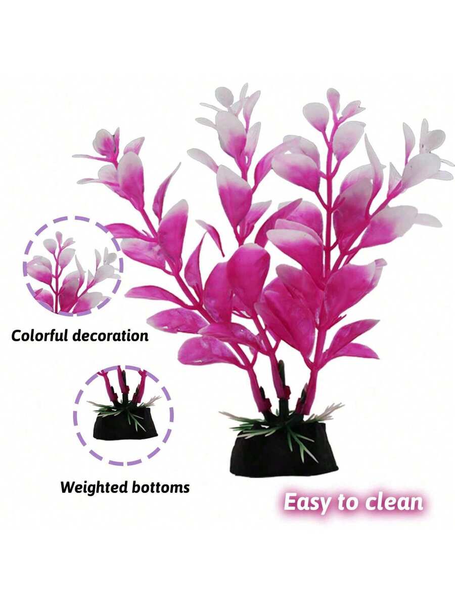 6 Piezas Decoraciones de plantas para acuario