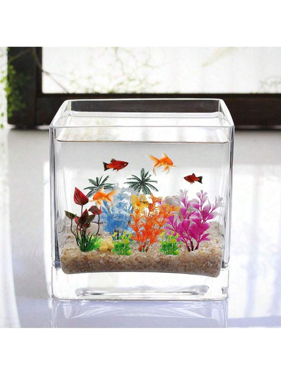 6 Piezas Decoraciones de plantas para acuario