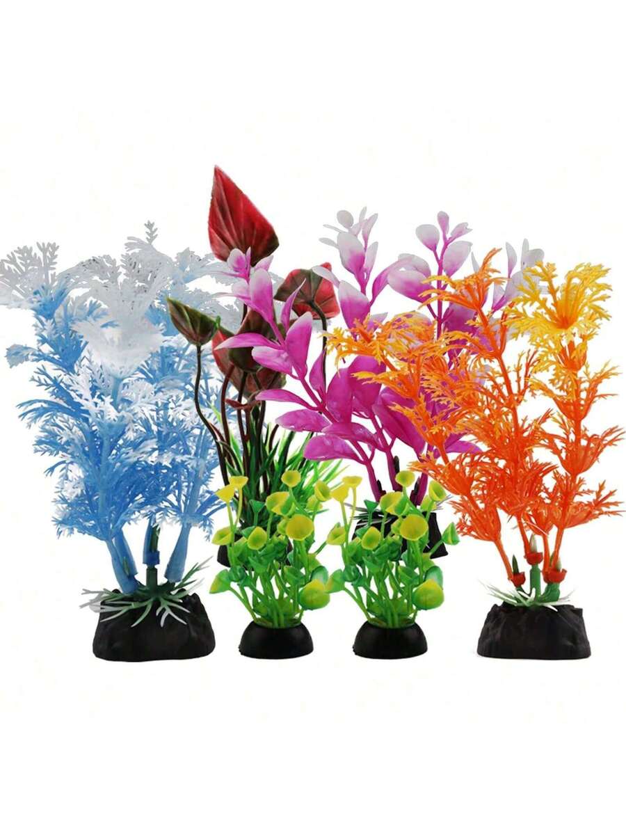 6 Piezas Decoraciones de plantas para acuario