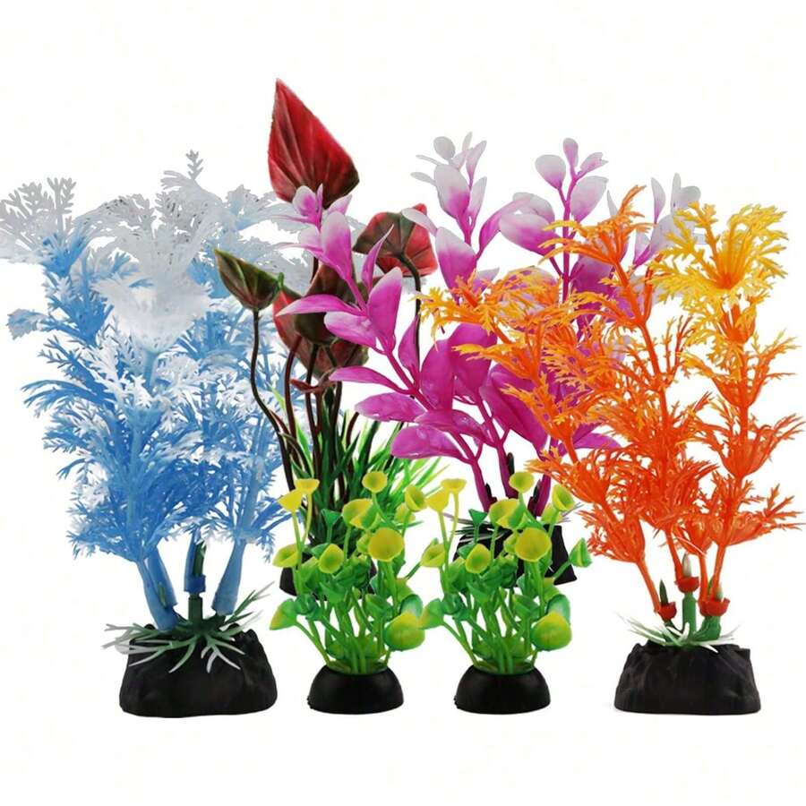 6 Piezas Decoraciones de plantas para acuario