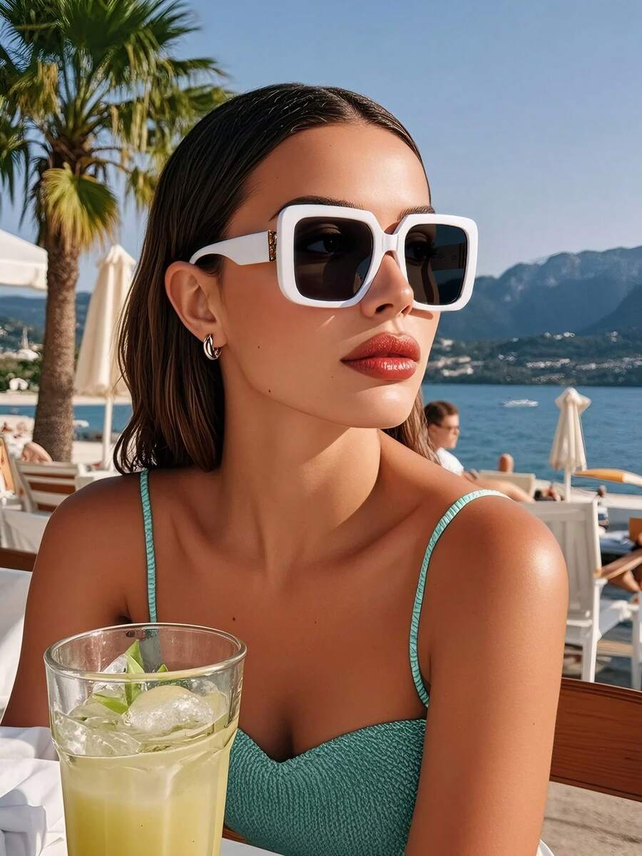 Gafas de sol de gran tamaño con marco cuadrado vintage