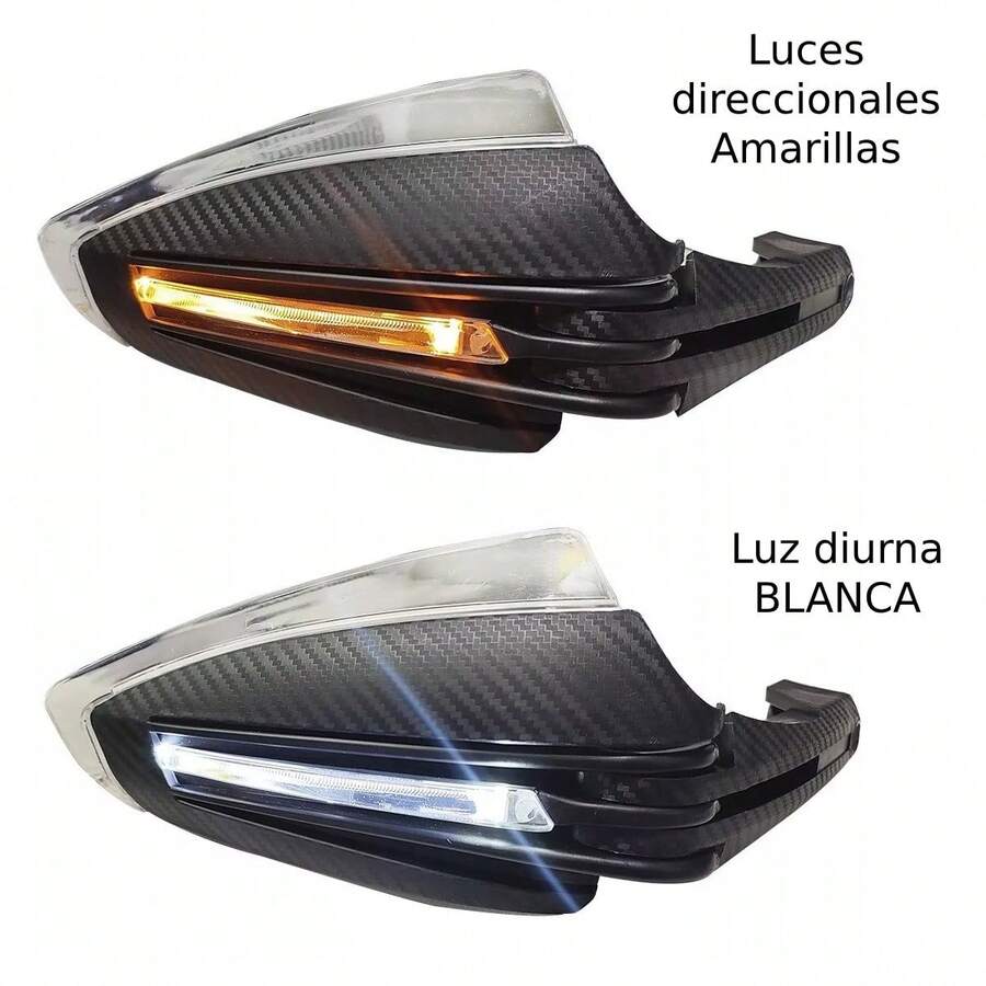 Cubre Puño Moto Universal Handguard Luz Led Protector Manos