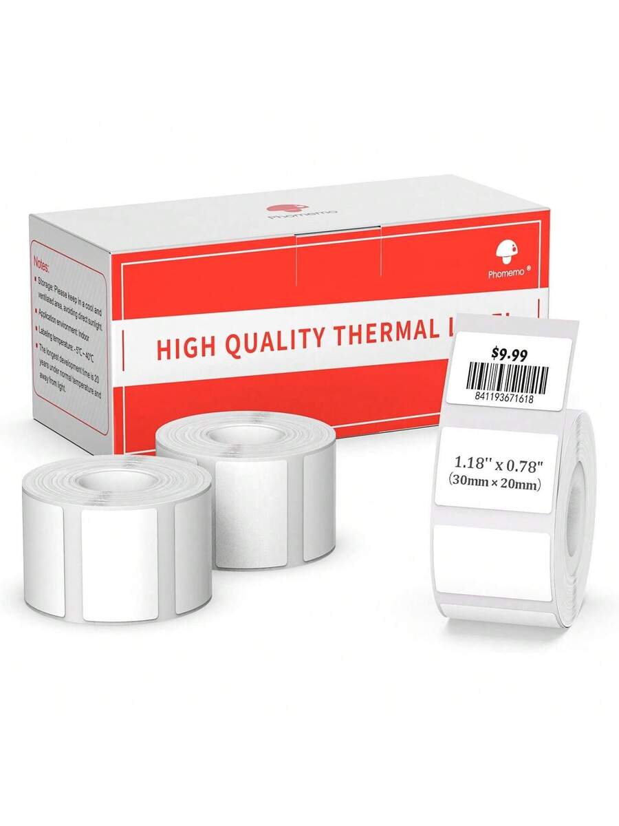 Phomemo 3 rollos de papel térmico para etiquetas