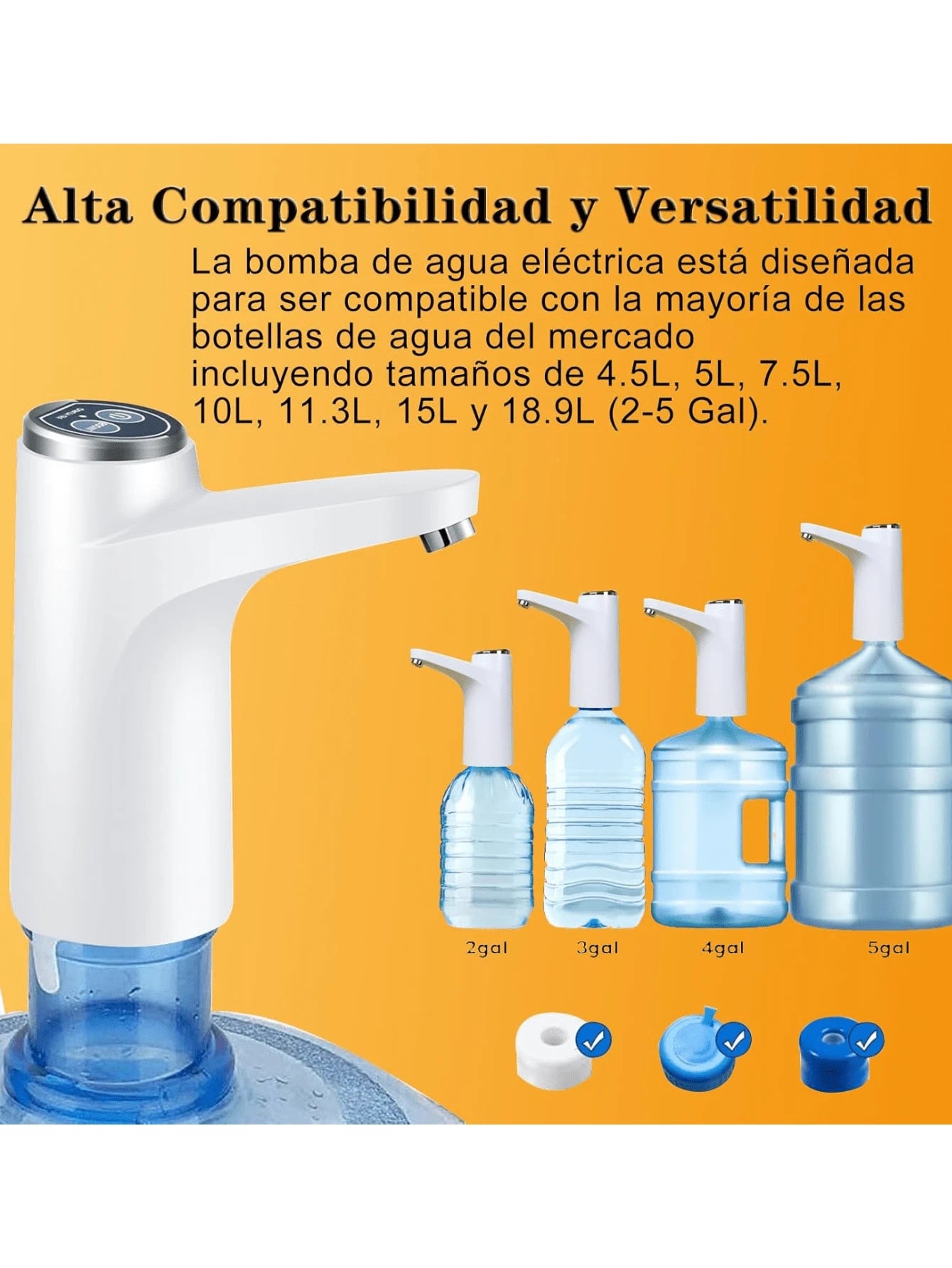 Dispensador de Agua Eléctrico USB Recargable