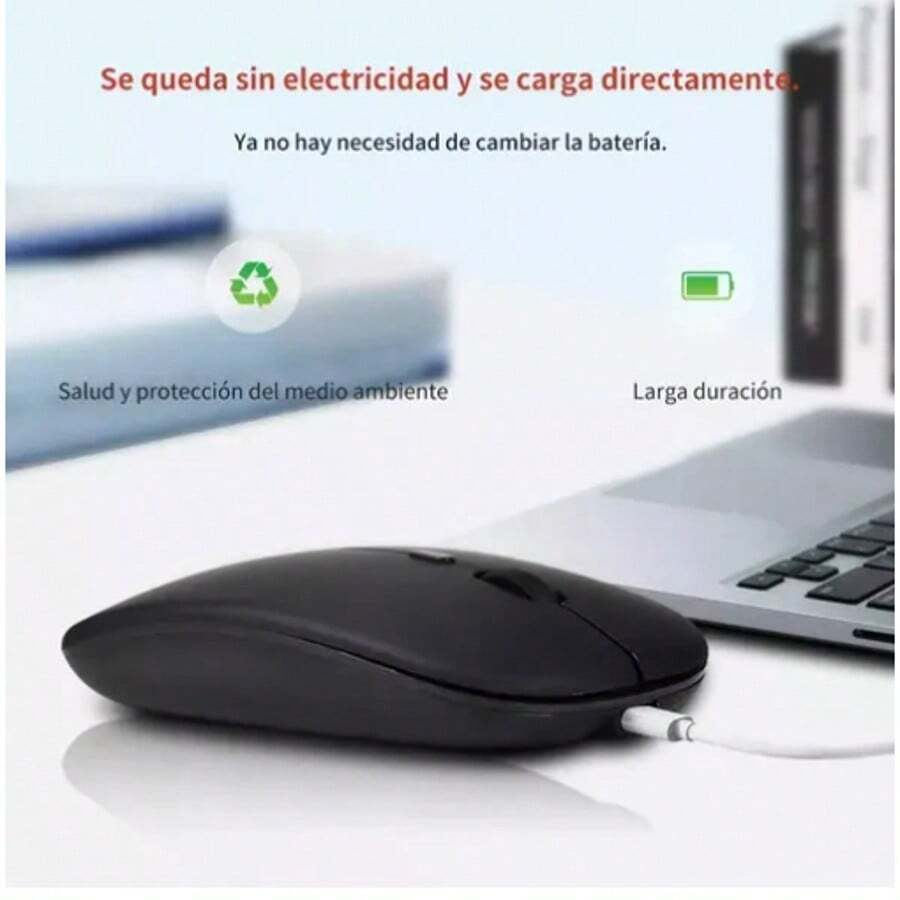 Mouse Inalámbrico Recargable 2.4g Con Bluetooth 7color Ratón Rosa