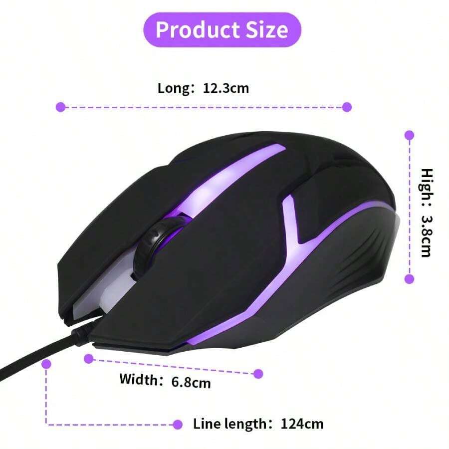 Mouse Gamer Alámbrico Usb Ergonómico Ratón Para Laptop Pc