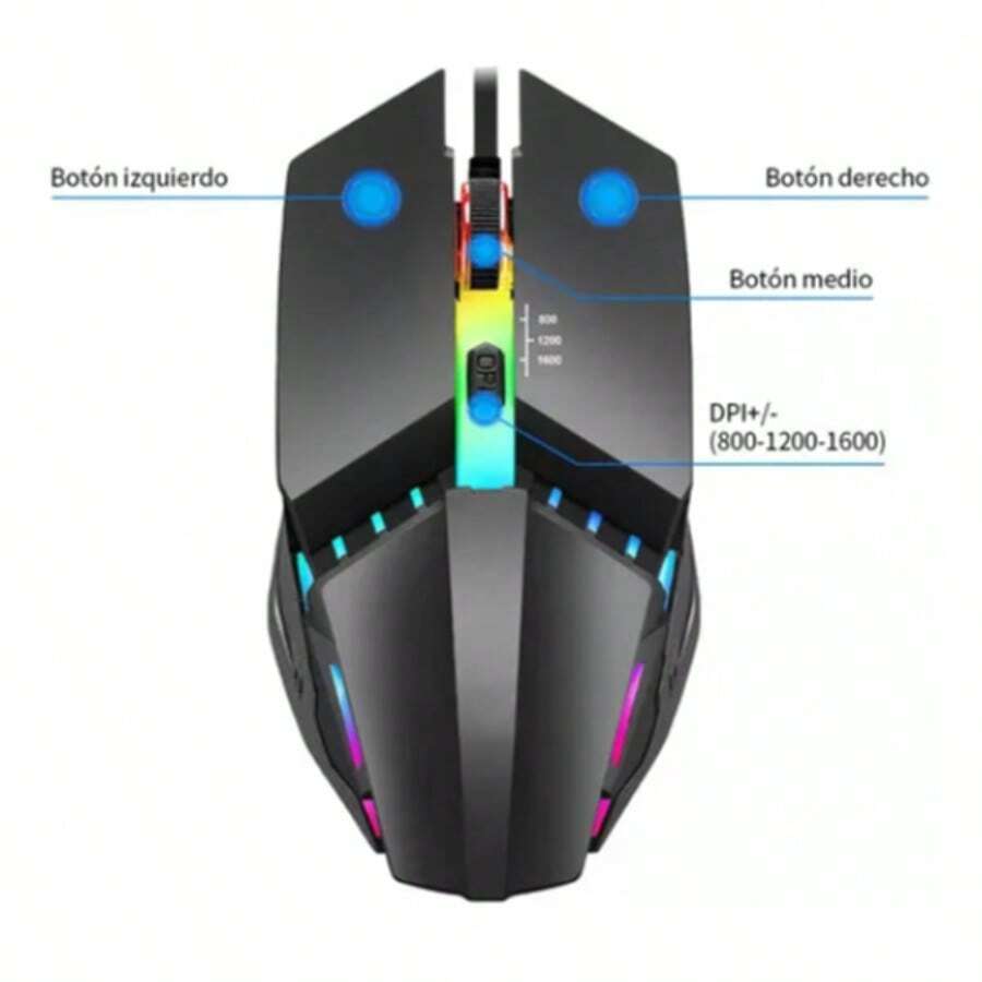 Mouse Gamer Alámbrico Usb Ergonómico Ratón Para Laptop Pc