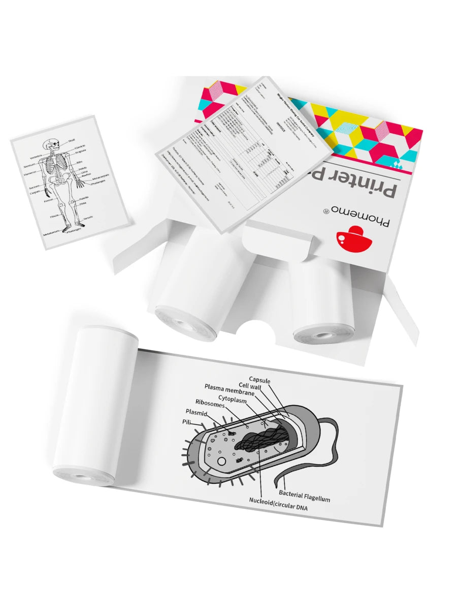 Papel térmico autoadhesivo transparente Phomemo