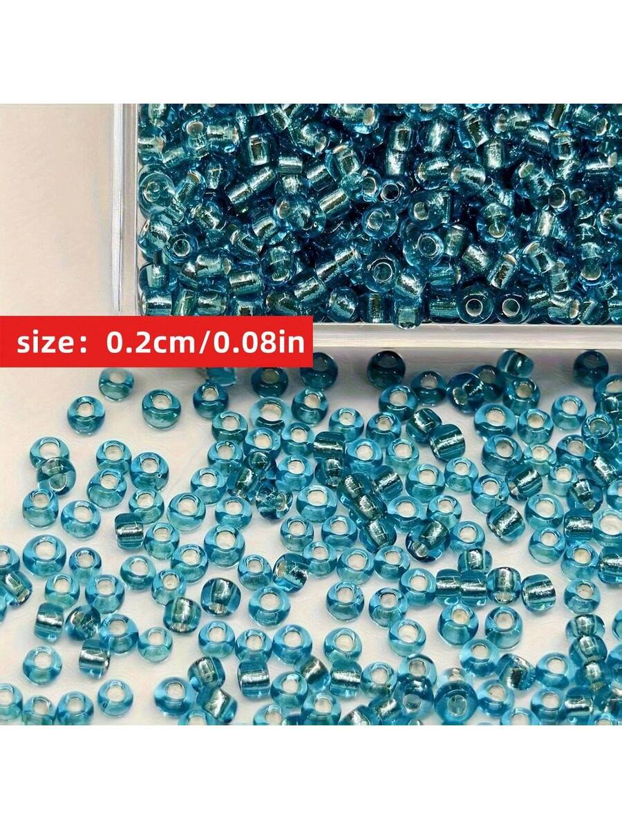 set de 10,000 cuentas de vidrio de 2mm rellenas de plata