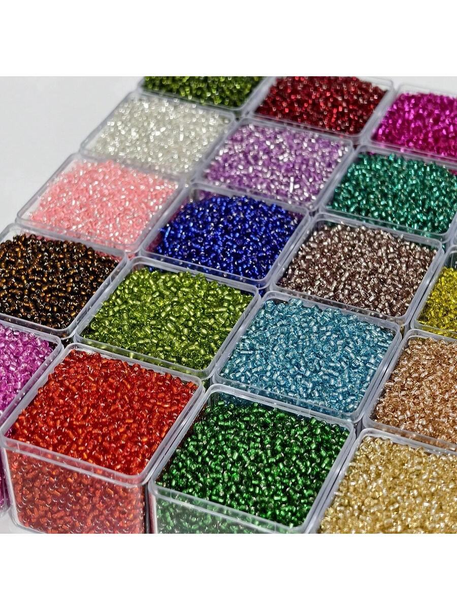 set de 10,000 cuentas de vidrio de 2mm rellenas de plata