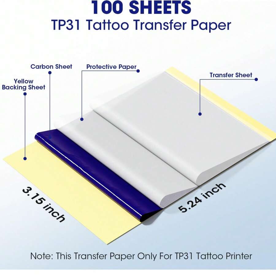 Papel de transferencia de tatuaje Phomemo, 100 hojas