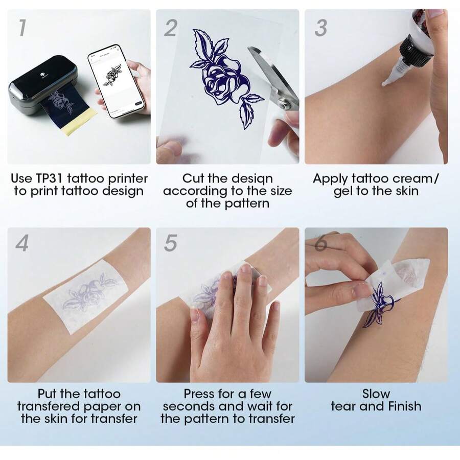 Papel de transferencia de tatuaje Phomemo, 100 hojas