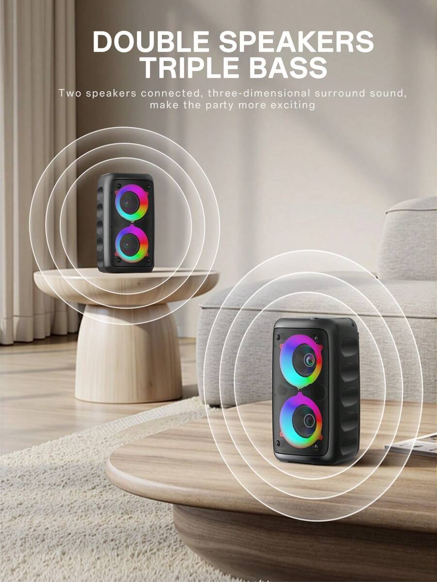 Kinglucky Altavoz inalámbrico con subwoofer